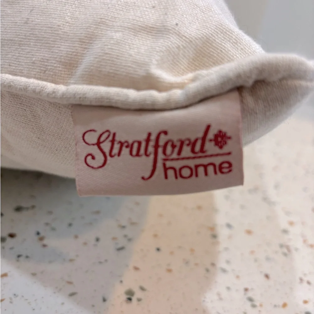Festive Merry‎ Christmas Pillow - Red and Cream